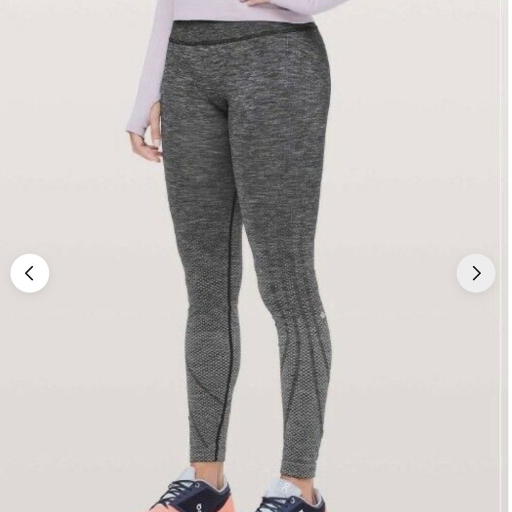 Lululemon Leggings Ready To Run Tights *Evanescent 26โ Lunar Rock/Black Size 4